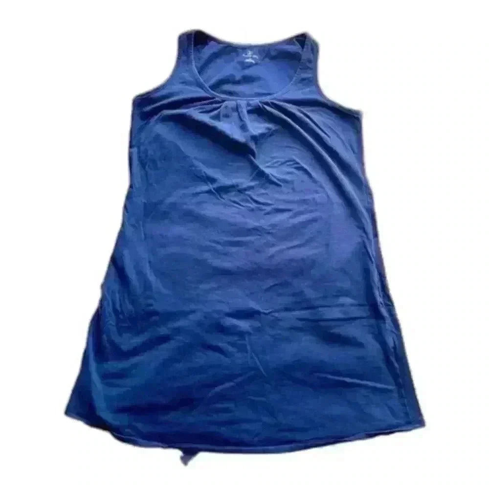 Lands' End Sleeveless Midi Tank Dress w/ Pockets Navy Women's Size Small